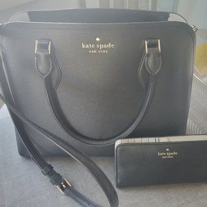 Black Kate Spade purse and wallet